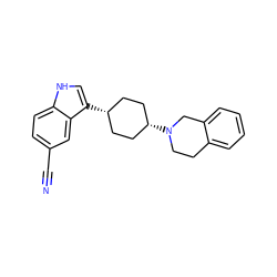 N#Cc1ccc2[nH]cc([C@H]3CC[C@@H](N4CCc5ccccc5C4)CC3)c2c1 ZINC000100804678