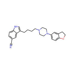 N#Cc1ccc2[nH]cc(CCCCN3CCN(c4ccc5c(c4)CCO5)CC3)c2c1 ZINC000013582538