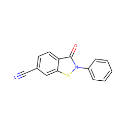 N#Cc1ccc2c(=O)n(-c3ccccc3)sc2c1 ZINC000061944557