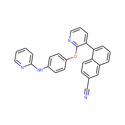 N#Cc1ccc2c(-c3cccnc3Oc3ccc(Nc4ccccn4)cc3)cccc2c1 ZINC000143641616