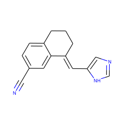 N#Cc1ccc2c(c1)/C(=C/c1cnc[nH]1)CCC2 ZINC000013611822