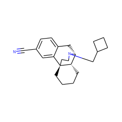 N#Cc1ccc2c(c1)[C@@]13CCCC[C@H]1[C@@H](C2)N(CC1CCC1)CC3 ZINC000013532316