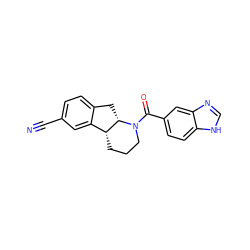 N#Cc1ccc2c(c1)[C@H]1CCCN(C(=O)c3ccc4[nH]cnc4c3)[C@H]1C2 ZINC000117624308