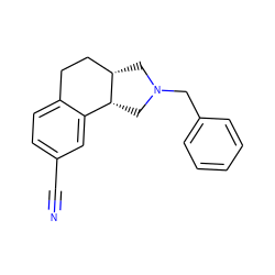 N#Cc1ccc2c(c1)[C@H]1CN(Cc3ccccc3)C[C@H]1CC2 ZINC000026182184