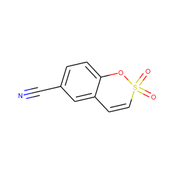 N#Cc1ccc2c(c1)C=CS(=O)(=O)O2 ZINC000299851018