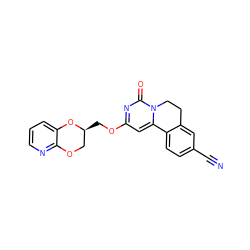 N#Cc1ccc2c(c1)CCn1c-2cc(OC[C@H]2COc3ncccc3O2)nc1=O ZINC000220175271