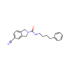 N#Cc1ccc2c(c1)CN(C(=O)NCCCCc1ccccc1)C2 ZINC000167618108