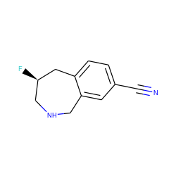 N#Cc1ccc2c(c1)CNC[C@@H](F)C2 ZINC000013863738