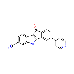 N#Cc1ccc2c3c([nH]c2c1)-c1cc(-c2ccncc2)ccc1C3=O ZINC000653890276