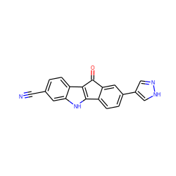 N#Cc1ccc2c3c([nH]c2c1)-c1ccc(-c2cn[nH]c2)cc1C3=O ZINC000653899191