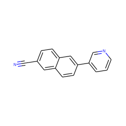 N#Cc1ccc2cc(-c3cccnc3)ccc2c1 ZINC000013674459