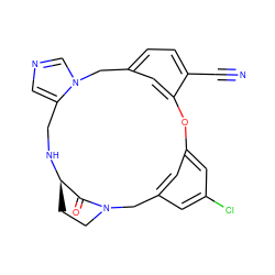 N#Cc1ccc2cc1Oc1cc(Cl)cc(c1)CN1CC[C@@H](NCc3cncn3C2)C1=O ZINC000013473907