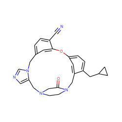 N#Cc1ccc2cc1Oc1ccc(CC3CC3)c(c1)CN1CCN(CC1=O)Cc1cncn1C2 ZINC000013589248