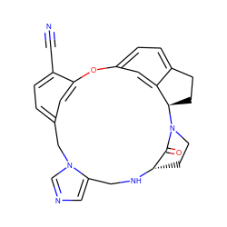 N#Cc1ccc2cc1Oc1ccc3c(c1)[C@@H](CC3)N1CC[C@H](NCc3cncn3C2)C1=O ZINC000013473920