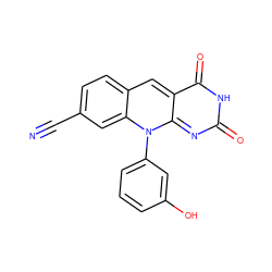 N#Cc1ccc2cc3c(=O)[nH]c(=O)nc-3n(-c3cccc(O)c3)c2c1 ZINC000096282703