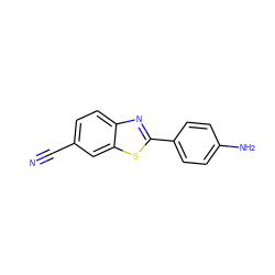 N#Cc1ccc2nc(-c3ccc(N)cc3)sc2c1 ZINC000013522700