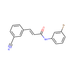 N#Cc1cccc(/C=C/C(=O)Nc2cccc(Br)c2)c1 ZINC000031553592