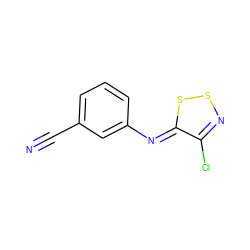 N#Cc1cccc(/N=c2\ssnc2Cl)c1 ZINC000013395100