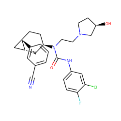 N#Cc1cccc([C@@]23CC[C@@H](N(CCN4CC[C@@H](O)C4)C(=O)Nc4ccc(F)c(Cl)c4)C[C@@H]2C3)c1 ZINC000013641331