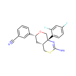 N#Cc1cccc([C@H]2C[C@H]3CSC(N)=N[C@@]3(c3ccc(F)cc3F)CO2)c1 ZINC000221143353