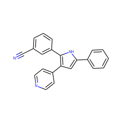 N#Cc1cccc(-c2[nH]c(-c3ccccc3)cc2-c2ccncc2)c1 ZINC000003832078