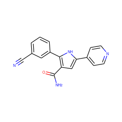 N#Cc1cccc(-c2[nH]c(-c3ccncc3)cc2C(N)=O)c1 ZINC000064527151