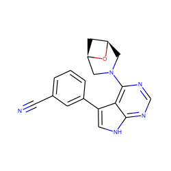 N#Cc1cccc(-c2c[nH]c3ncnc(N4C[C@@H]5C[C@H](C4)O5)c23)c1 ZINC000224879848