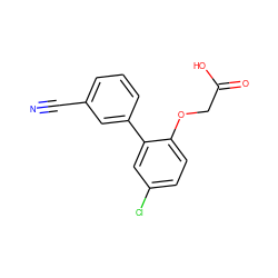 N#Cc1cccc(-c2cc(Cl)ccc2OCC(=O)O)c1 ZINC000071334037