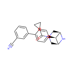 N#Cc1cccc(-c2ccc([C@H]3[C@H]4CN(C(=O)C5CC5)C[C@@H]3N4)cc2)c1 ZINC000100101693