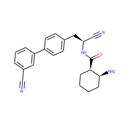 N#Cc1cccc(-c2ccc(C[C@@H](C#N)NC(=O)[C@@H]3CCCC[C@@H]3N)cc2)c1 ZINC001772606985