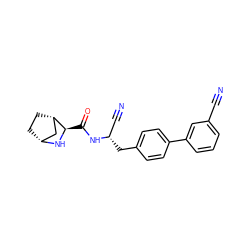 N#Cc1cccc(-c2ccc(C[C@@H](C#N)NC(=O)[C@H]3N[C@@H]4CC[C@H]3C4)cc2)c1 ZINC000221932548