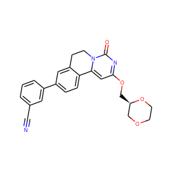 N#Cc1cccc(-c2ccc3c(c2)CCn2c-3cc(OC[C@@H]3COCCO3)nc2=O)c1 ZINC000143033441