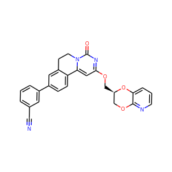 N#Cc1cccc(-c2ccc3c(c2)CCn2c-3cc(OC[C@@H]3COc4ncccc4O3)nc2=O)c1 ZINC000219801567