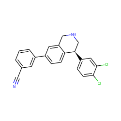 N#Cc1cccc(-c2ccc3c(c2)CNC[C@H]3c2ccc(Cl)c(Cl)c2)c1 ZINC000114513307