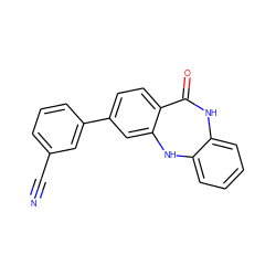 N#Cc1cccc(-c2ccc3c(c2)Nc2ccccc2NC3=O)c1 ZINC000028710718