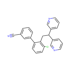 N#Cc1cccc(-c2cccc(Cl)c2CC(c2cccnc2)c2cccnc2)c1 ZINC000114778410