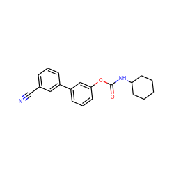 N#Cc1cccc(-c2cccc(OC(=O)NC3CCCCC3)c2)c1 ZINC000013583495