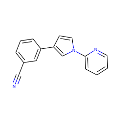 N#Cc1cccc(-c2ccn(-c3ccccn3)c2)c1 ZINC000013582310