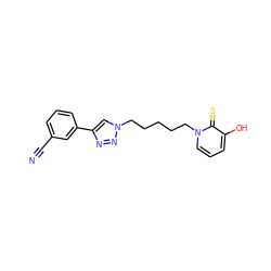 N#Cc1cccc(-c2cn(CCCCCn3cccc(O)c3=S)nn2)c1 ZINC000103255710