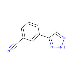 N#Cc1cccc(-c2cn[nH]n2)c1 ZINC000085210733