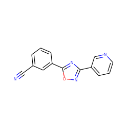 N#Cc1cccc(-c2nc(-c3cccnc3)no2)c1 ZINC000078938112