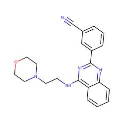 N#Cc1cccc(-c2nc(NCCN3CCOCC3)c3ccccc3n2)c1 ZINC000033361846