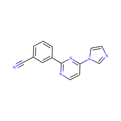 N#Cc1cccc(-c2nccc(-n3ccnc3)n2)c1 ZINC000004239426