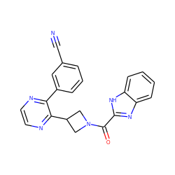 N#Cc1cccc(-c2nccnc2C2CN(C(=O)c3nc4ccccc4[nH]3)C2)c1 ZINC000140202420