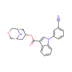 N#Cc1cccc(-n2cc(C(=O)OC3C[C@H]4COC[C@@H](C3)N4)c3ccccc32)c1 ZINC001772631605