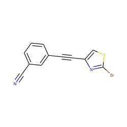 N#Cc1cccc(C#Cc2csc(Br)n2)c1 ZINC000059277862