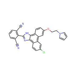 N#Cc1cccc(C#N)c1-c1nc2c3ccc(Cl)cc3c3cc(OCCn4cccc4)ccc3c2[nH]1 ZINC000045322207