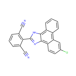 N#Cc1cccc(C#N)c1-c1nc2c3ccc(Cl)cc3c3ccccc3c2[nH]1 ZINC000029136213