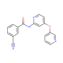 N#Cc1cccc(C(=O)Nc2cc(Oc3cccnc3)ccn2)c1 ZINC000096175670