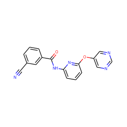 N#Cc1cccc(C(=O)Nc2cccc(Oc3cncnc3)n2)c1 ZINC000096175627